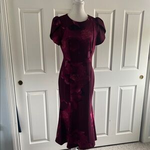 Elegant Burgundy Floral Dress